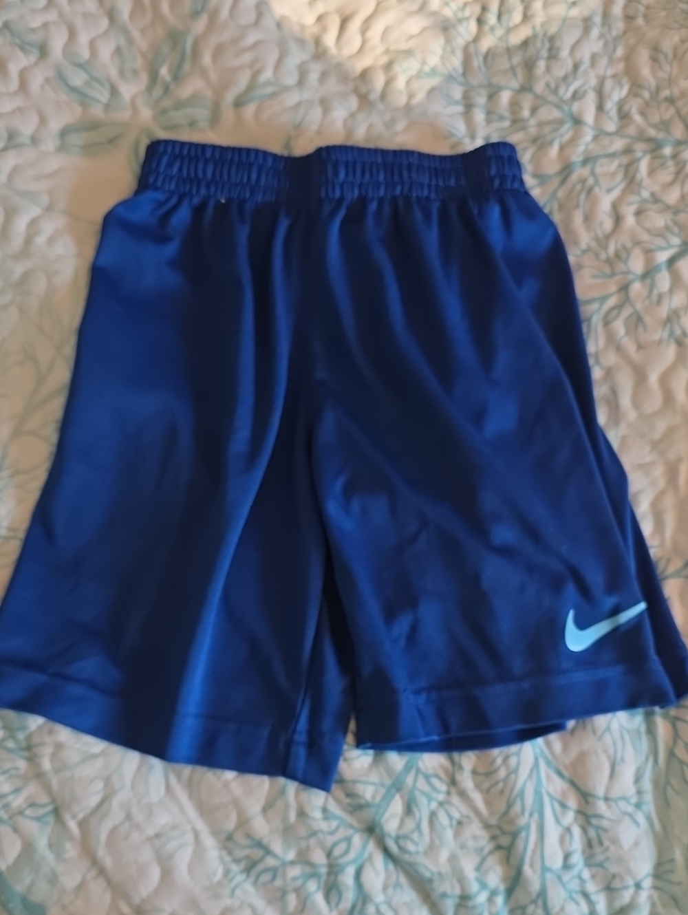 Nike Royal Blue Boys' Athletic Shorts with Light Blue Swoosh